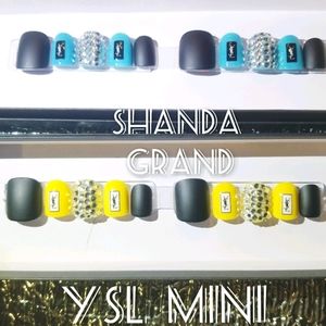 Lux Press-On Nail Set(Mini Square Shape)